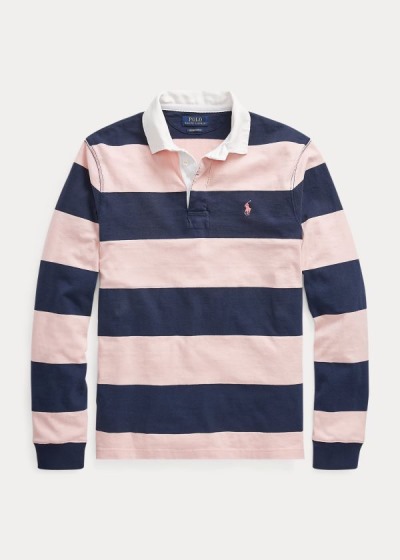 T Shirt Ralph Lauren Pink Pony Custom Slim Rugby Homem 94612-RQML